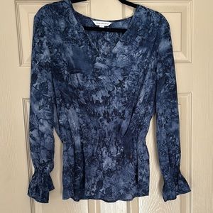 Charter Club Blue Tie-Dye Blouse